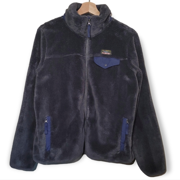 L.L. Bean Jackets & Blazers - LL Bean Blue Hi Pile Fleece Sweater Jacket
